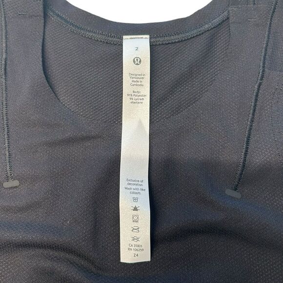 Lululemon Size 2 Lightweight Run Kit Tank Top Black Relaxed Fit Workout Gym - Picture 3 of 10